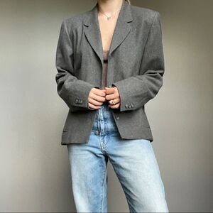 Vintage 90s Women’s Gray Virgin Wool Pendleton Blazer Jacket Size 16